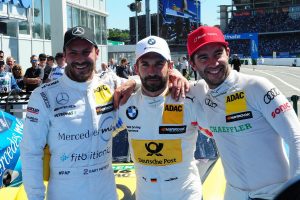 DTM zeigte große Rad an Rad Duelle - Gary Paffett P3, Timo Glock P1, Mike Rockenfeller P2 | foto: aos