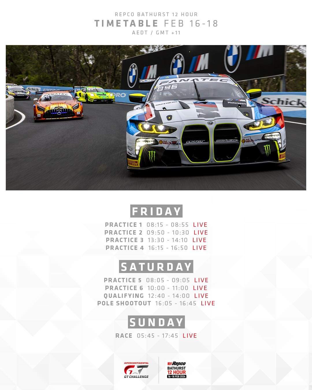 12h Bathurst 2023 Zeitplannull